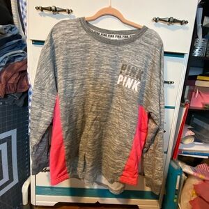 PINK Victoria's Secret Gray Sweatshirt with Pink Logo
